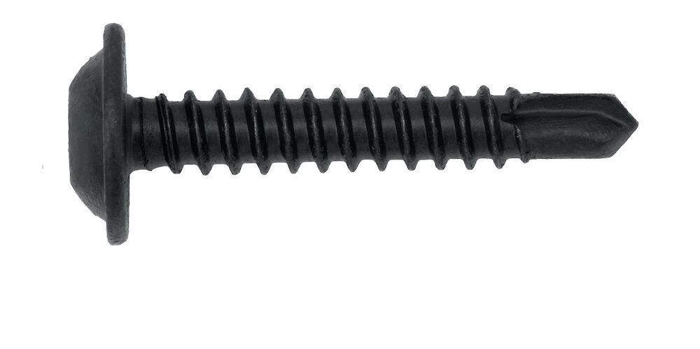 Borrskruv med kullrigt huvud och fläns