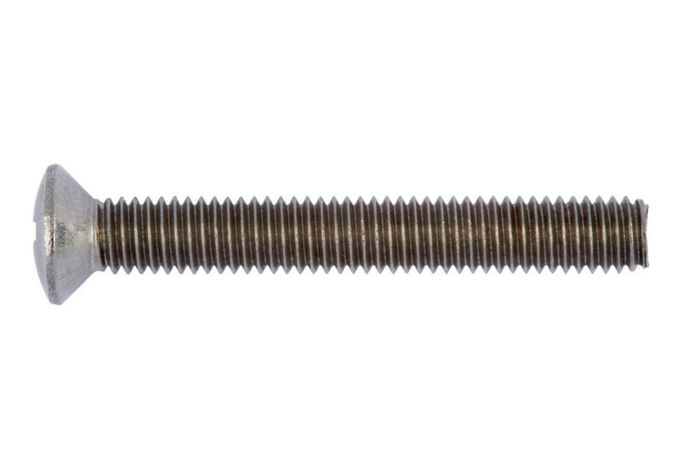Slotted raised countersunk head screw ISO 2010, A2 stainless steel, plain